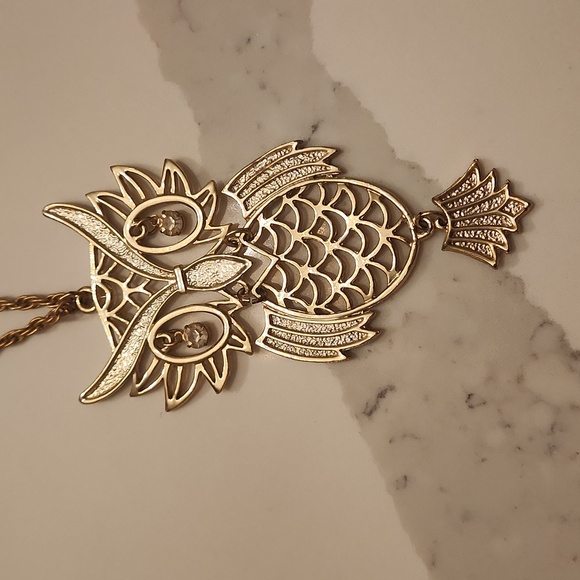 Vintage Articulated Large Owl Necklace - Picture 5 of 6